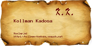 Kollman Kadosa névjegykártya