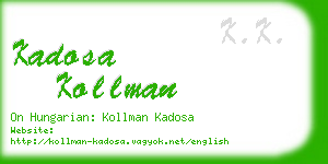 kadosa kollman business card